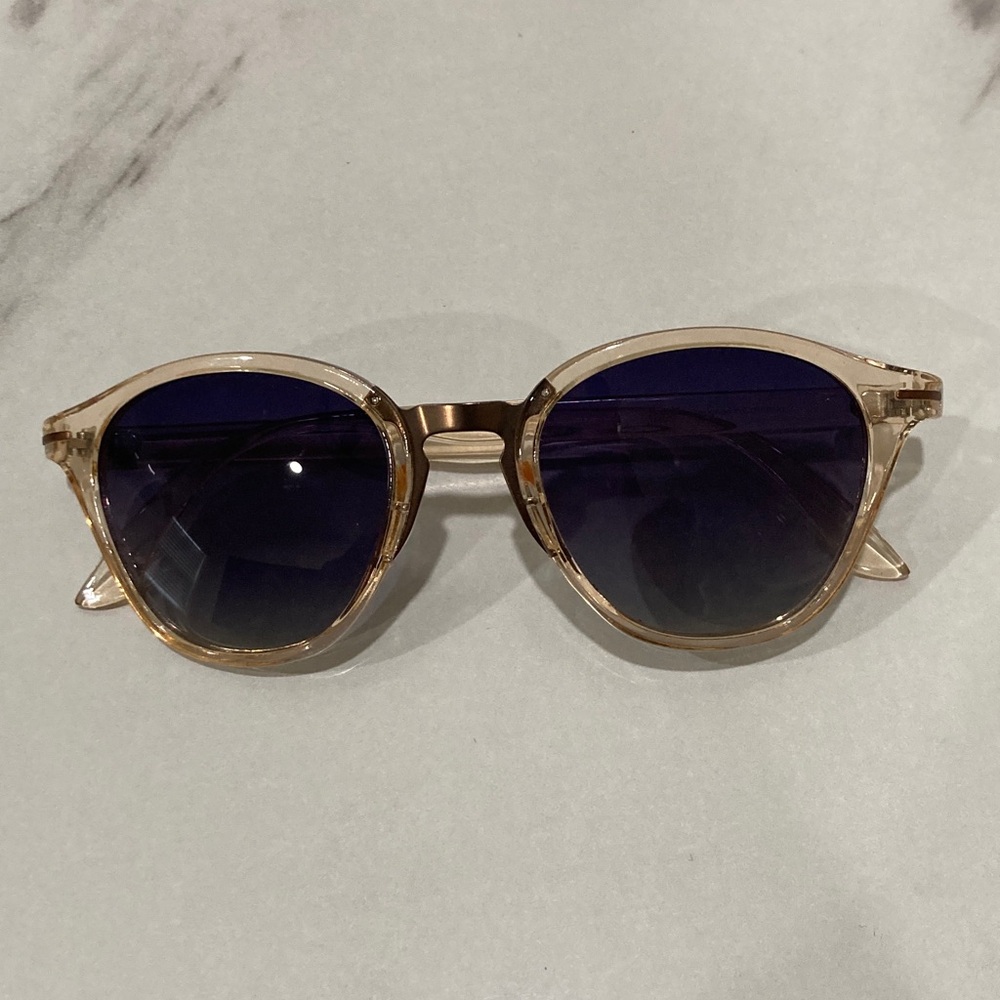 Transparent Frame Sunglasses with Dark Gradient Lenses